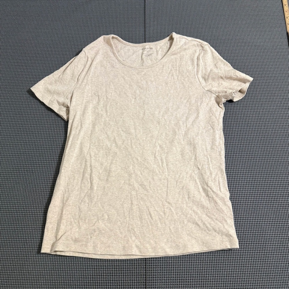 White Stag Womens XXL 20 Tan Heathered Short Sleeve Cotton T-Shirt